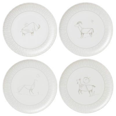 ED Ellen DeGeneres for Royal Doulton Cave Animal 21cm Plate, Set of 4 ED Ellen DeGeneres for Royal Doulton Cave Animal 21cm Plate, Set of 4